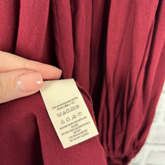 Free People Drift Away Tunic Mini Dress Wine Cold Shoulder Sz S NEW - Picture 9 of 11